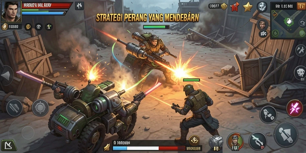 Screenshot gameplay C0077 menunjukkan aksi strategi menarik.