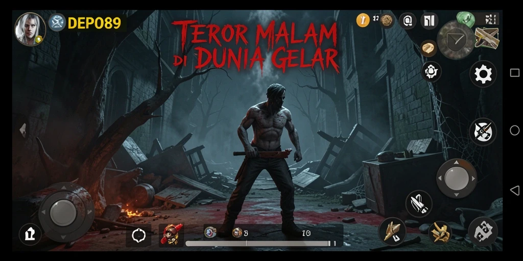 Screenshot gameplay DEPO89 menampilkan suasana Horror yang menegangkan.