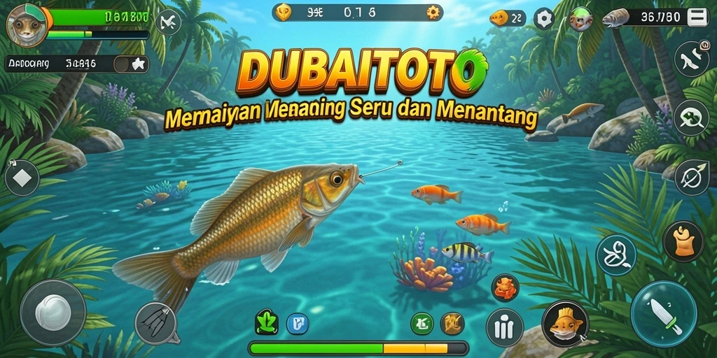 Screenshot gameplay DUBAITOTO yang menampilkan aksi memancing seru.