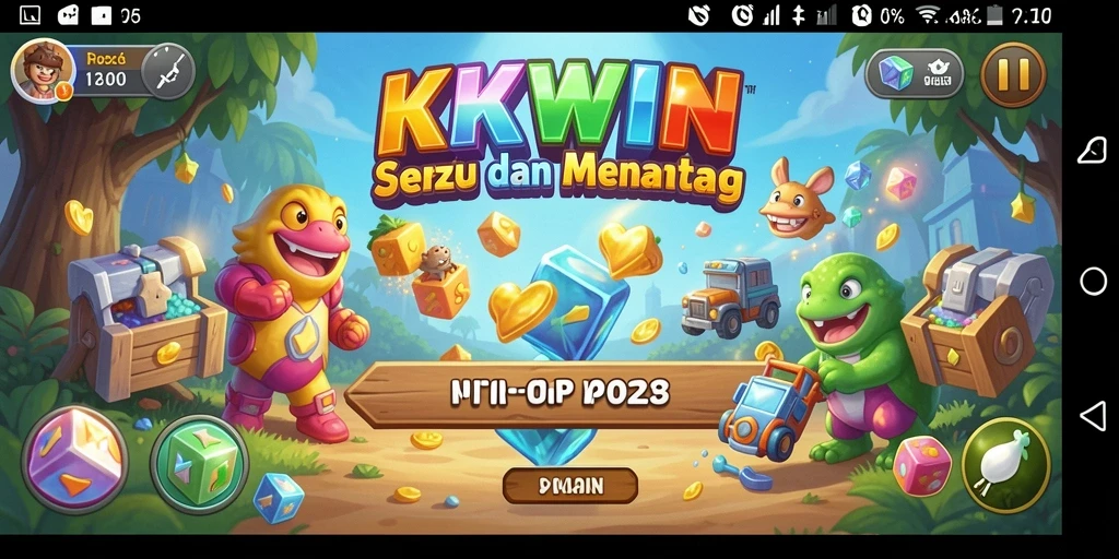 Screenshot utama KKWIN menampilkan gameplay menyenangkan dengan tantangan puzzle yang menarik.