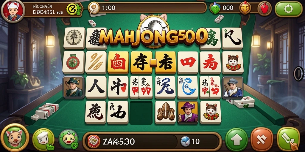 Menampilkan gameplay MAHJONG500 yang seru dan menantang.