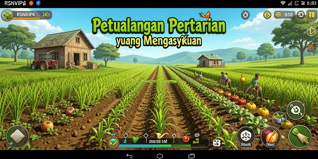 Tampilan gameplay RSNVIP6 yang menarik dengan lahan pertanian yang subur.